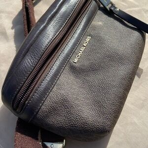 Michael Kors Dark Brown Leather Belt Bag